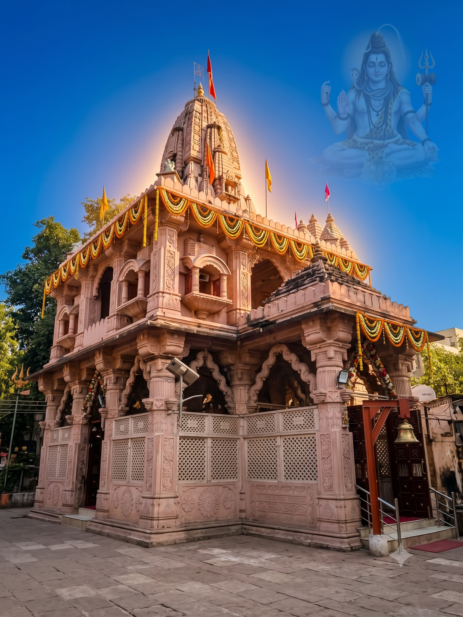 मंदिर का अस्थायी छायाचित्र